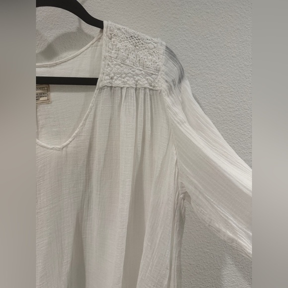 NWT Current/Elliott The Picnic Shirt Sugar Crochet White Boho Gauzy Blouse 2 - Picture 5 of 16